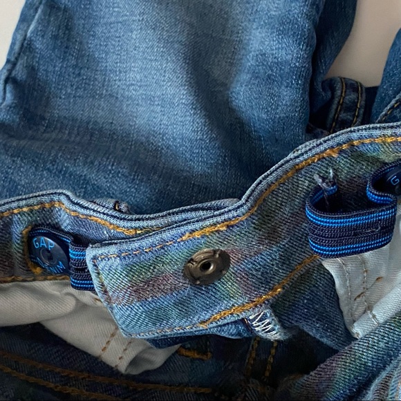 Gap Jeans size 12-18 Months plaid flannel cuffs Denim pants baby boys Gapkids - Picture 8 of 13